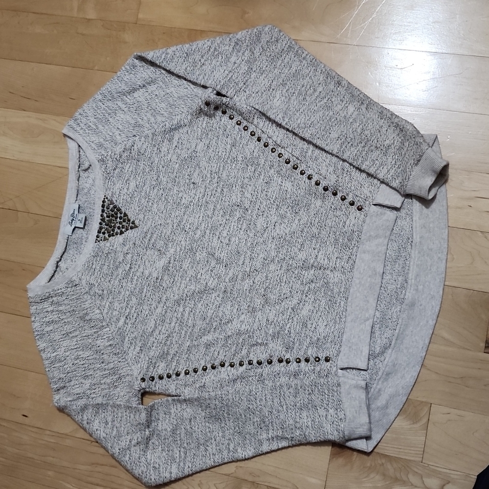 Lucky Brand Lucky Lotus Metallic Studded Sweatshirt Small